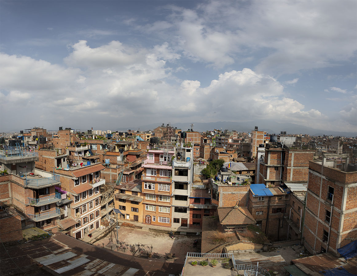 Photo of Ombahal Chowk and surrounding Old Patan neighborhood from a neighboring roof.